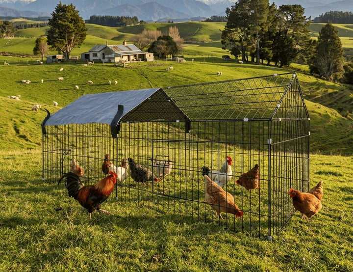 Outdoor Small Animal Playpen with Sun Shade (185 x 75 x 75cm)