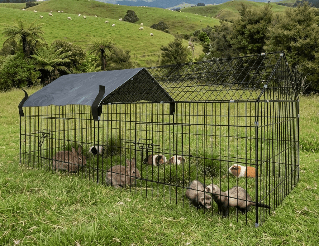 Outdoor Small Animal Playpen with Sun Shade (185 x 75 x 75cm)