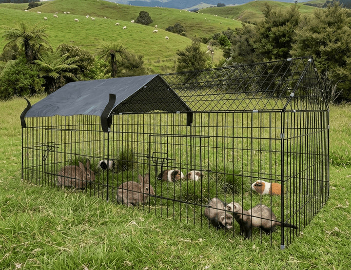 Outdoor Small Animal Playpen with Sun Shade (185 x 75 x 75cm)