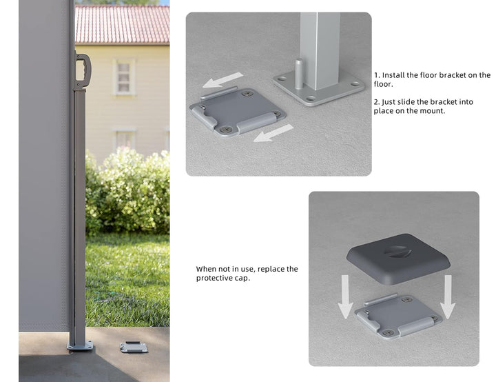 Floor Bracket for Retractable Side Awning