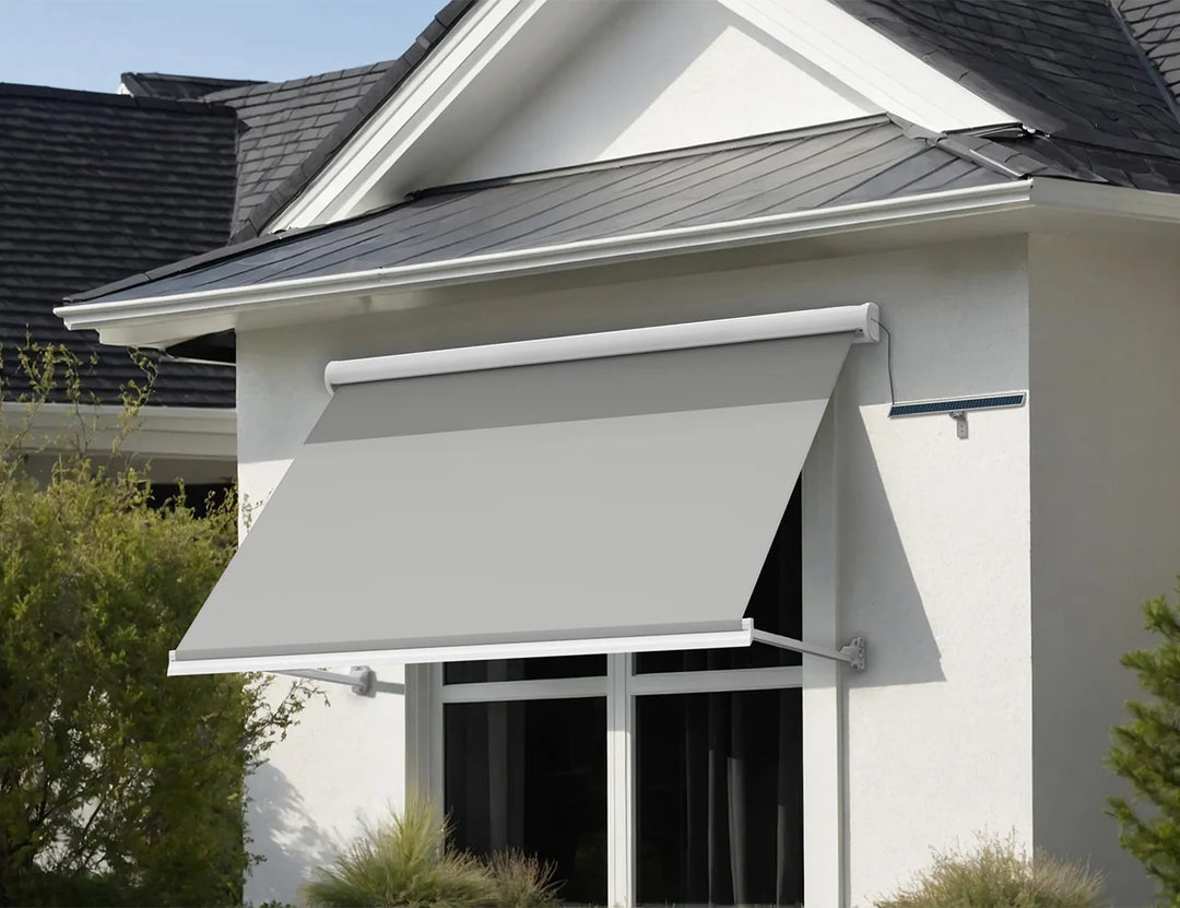 Custom Solaris Motorised Retractable Drop-Arm Window Awning