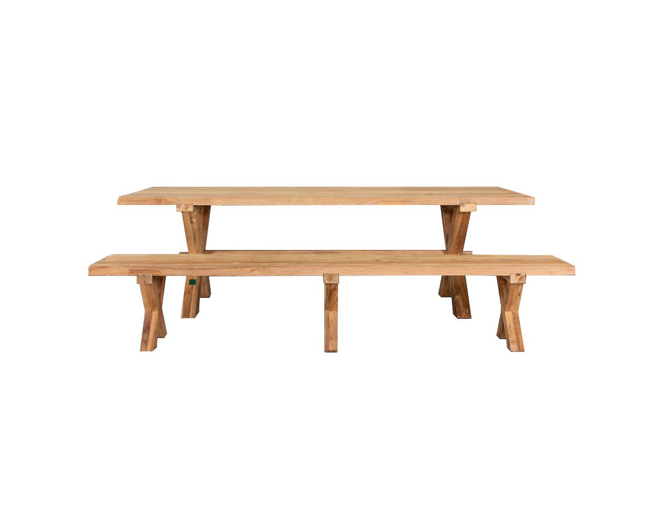 Sovereign Teak X-leg Dining Set-2PCS, Size: 2.5m,