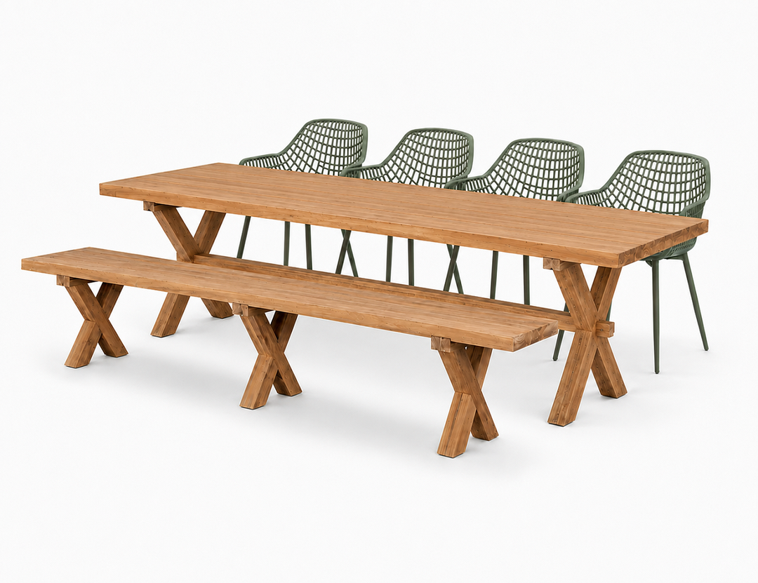 Sovereign Teak X-leg Dining Set-6PCS