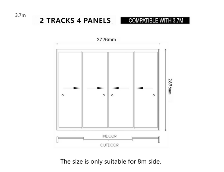 Tasman Wall Mounted Pergola Frame Glass Sliding Door