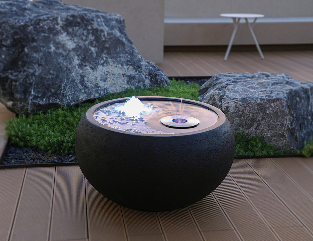 Tao Fire & Water Bowl, Colour: Black,