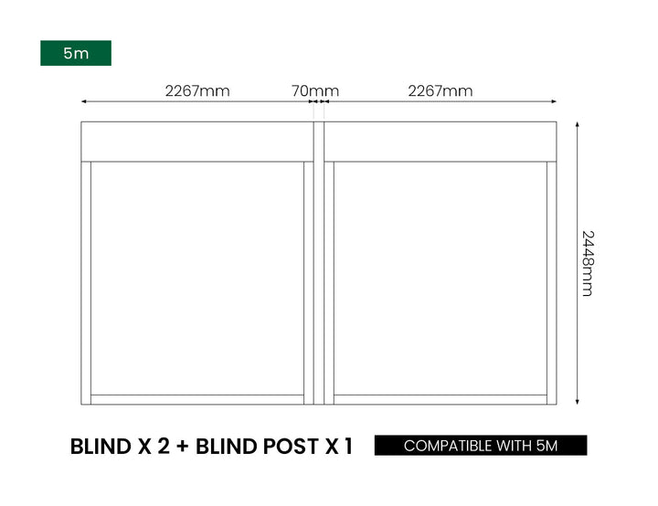 Manual PVC Blind For Tasman Freestanding Pergola