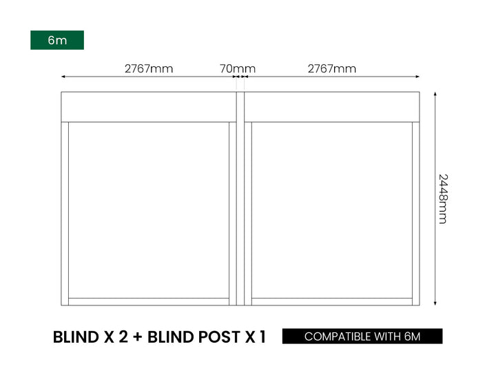 Manual PVC Blind For Tasman Freestanding Pergola
