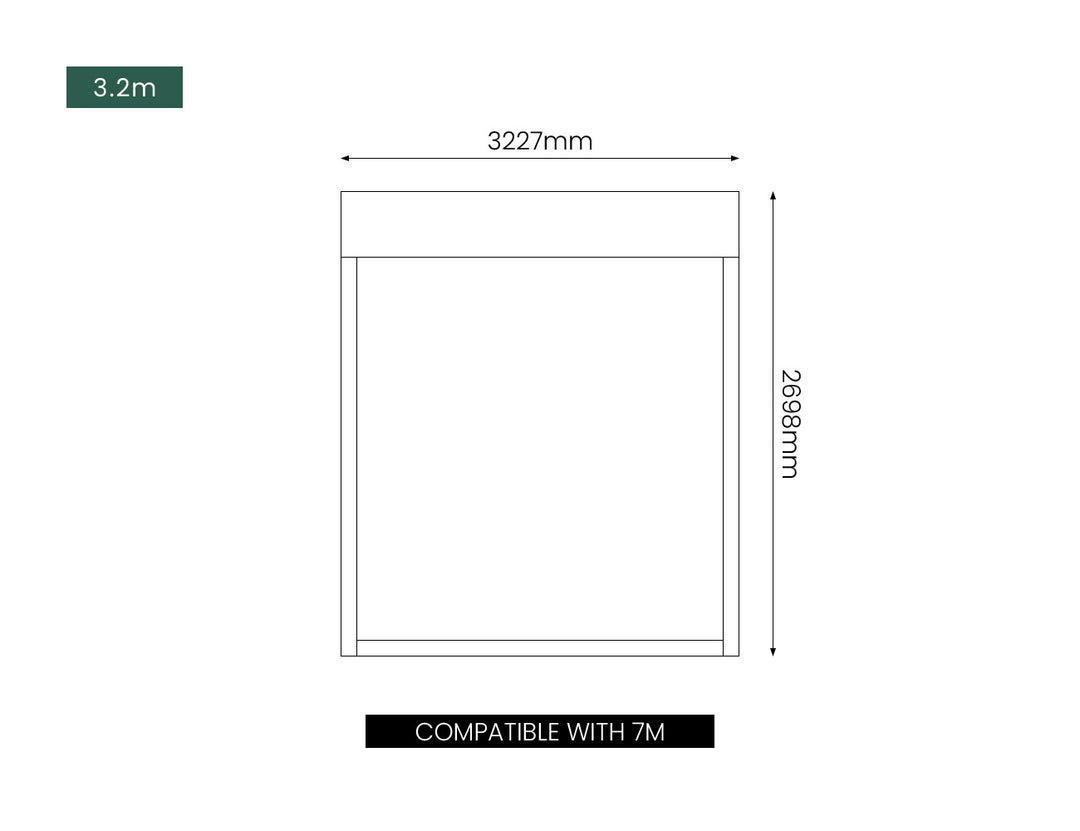 Manual PVC Blind For Tasman Wall Mounted Pergola