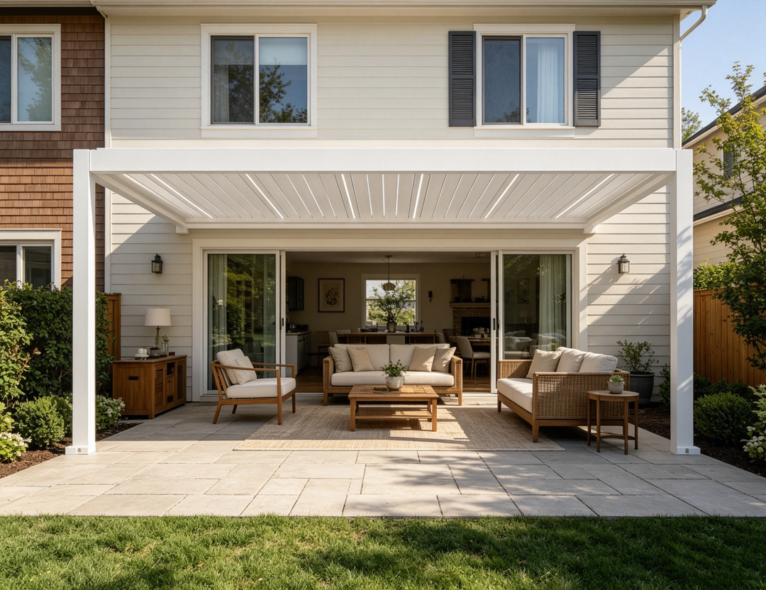 Tasman Motorised Wall Mounted Louvre Roof Aluminium Pergola