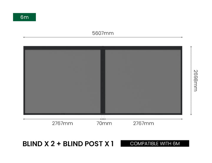 Retractable Shade Manual Blind For Tasman Wall Mounted Pergola