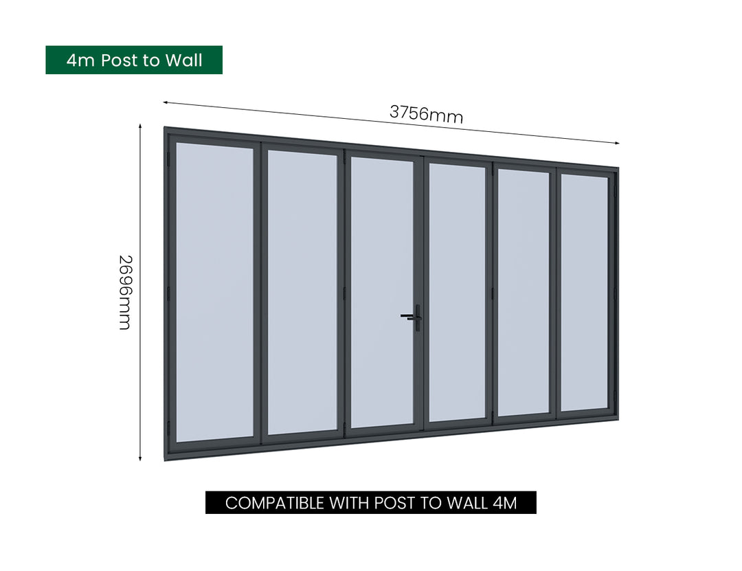 Bifold Glass Door For Tasman Wall Mounted Pergola