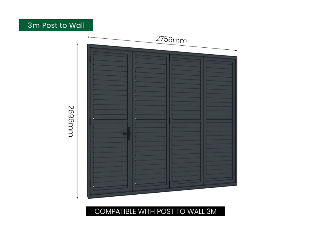 Bifold Shutter Wall For Tasman Wall Mounted Pergola