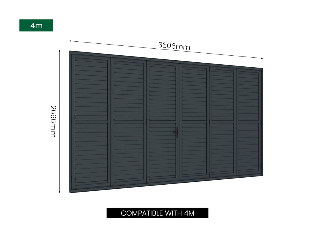Bifold Shutter Wall For Tasman Wall Mounted Pergola