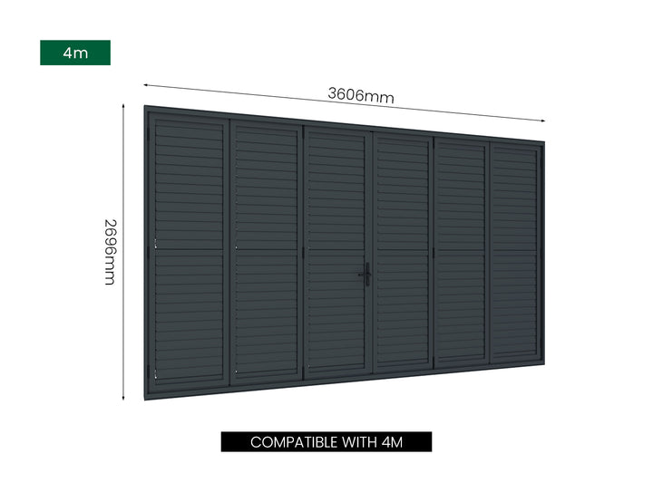 Bifold Shutter Wall For Tasman Wall Mounted Pergola