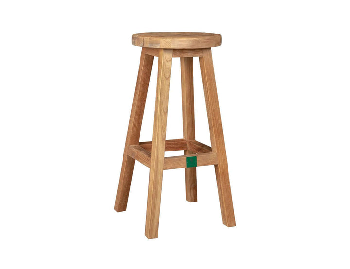 Teak Bar Stool & Long Rectangular Table Set - 4PCS