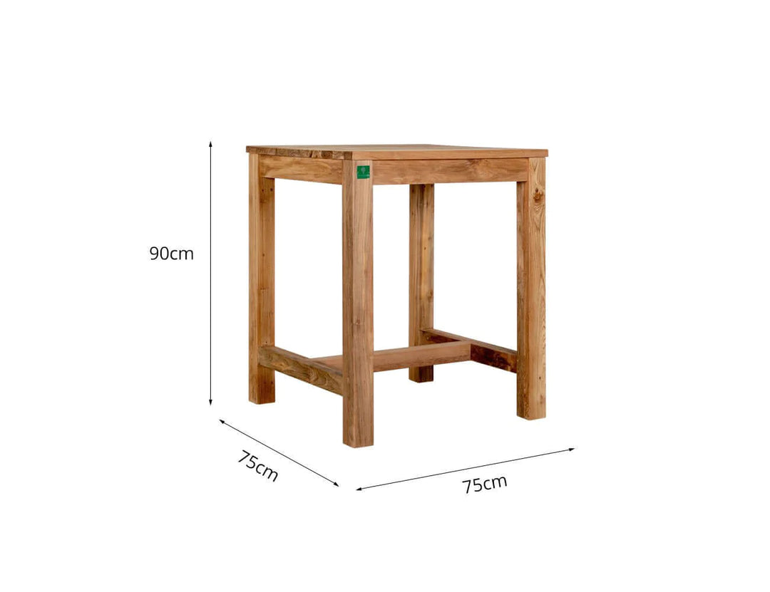 Teak Square Counter Table & Stool Set