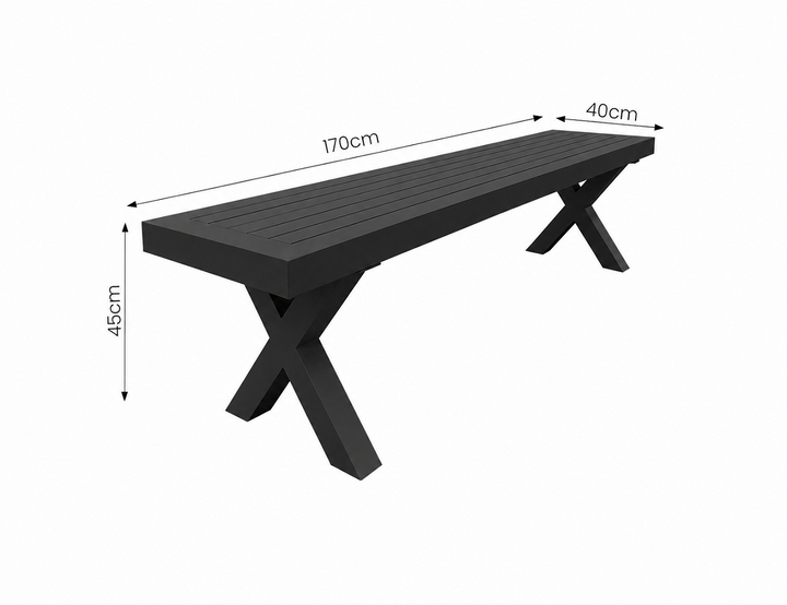 Tuba Outdoor Extension Table Dining Set - 3PCS