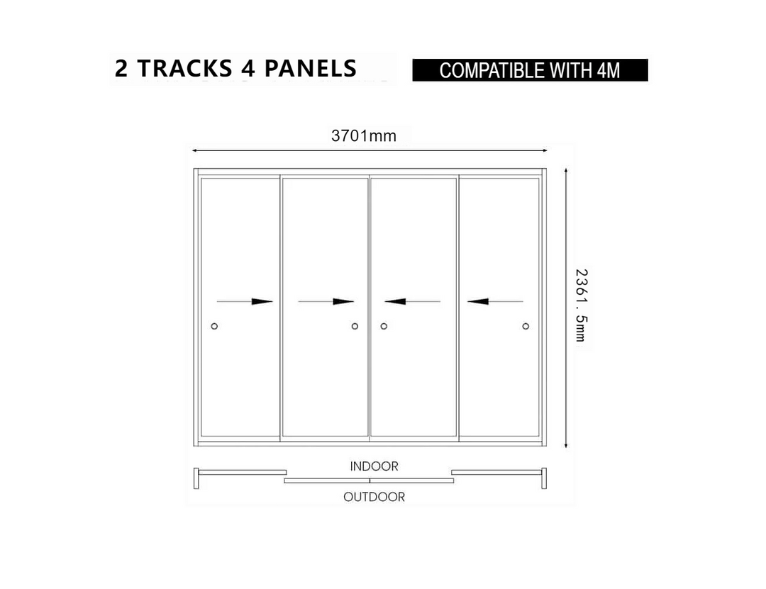 Waihi & Hahei Pergola Frame Glass Sliding Door