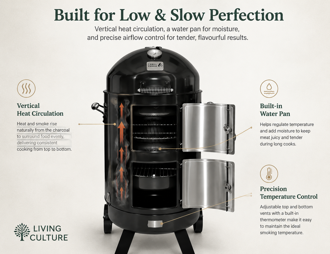 Trail Embers 3-in-1 Vertical Charcoal Smoker