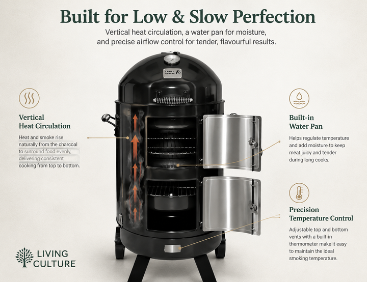 Trail Embers 3-in-1 Vertical Charcoal Smoker