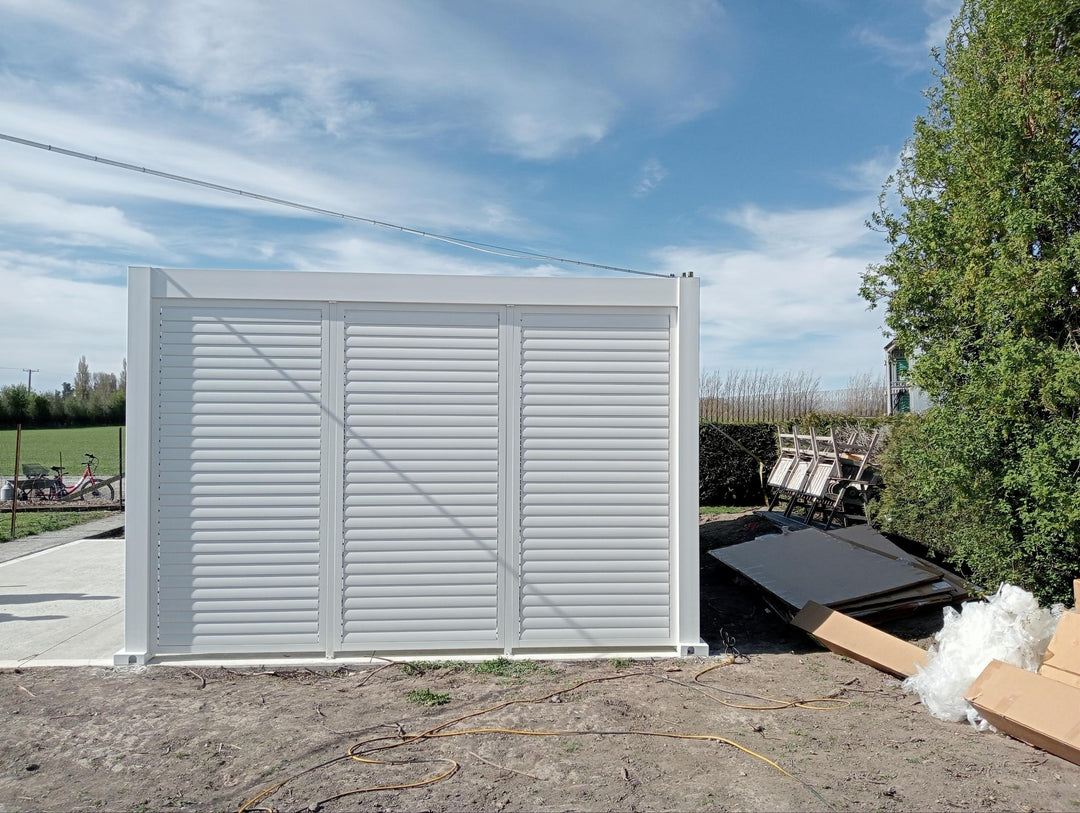 Baltic Freestanding Pergola Shutter Wall