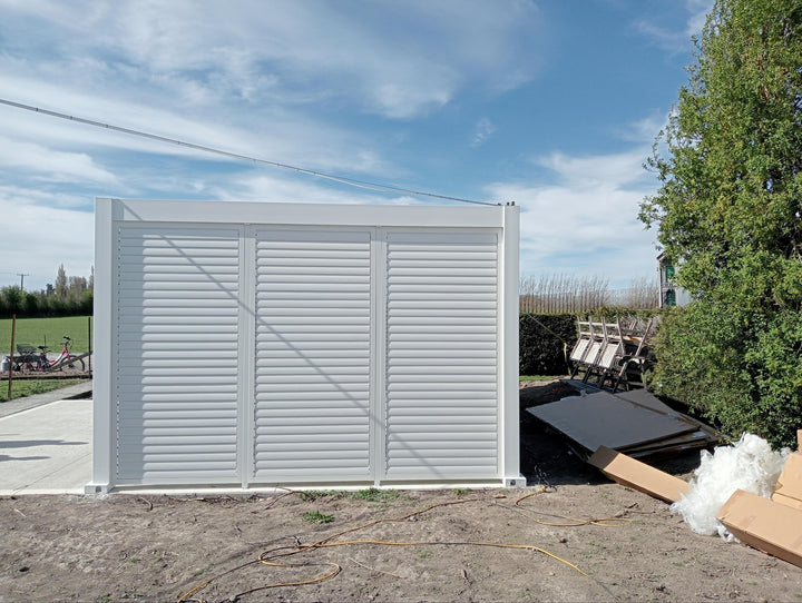 Tasman Freestanding Pergola Shutter Wall