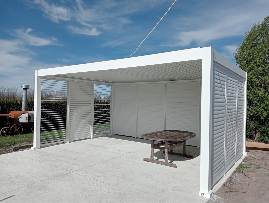 Tasman Freestanding Pergola Shutter Wall