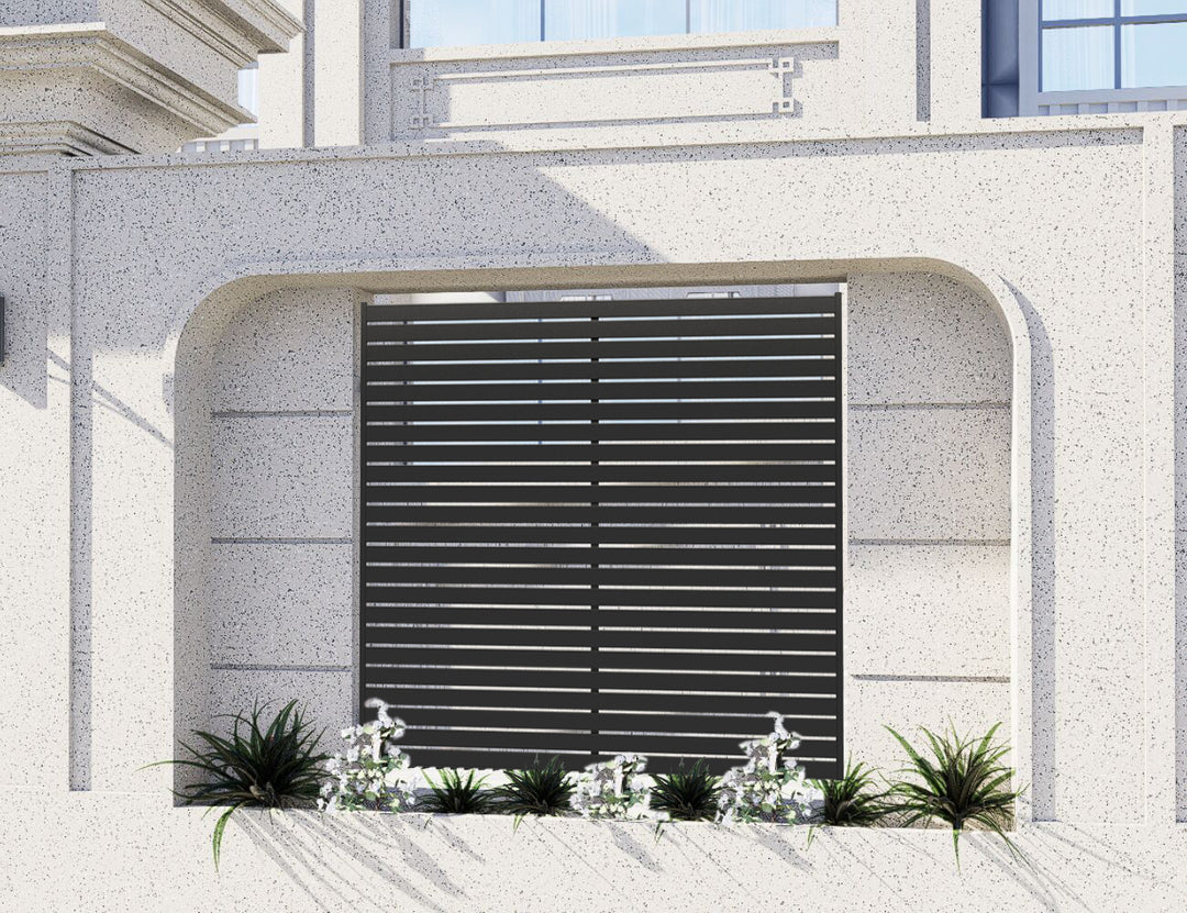 Aluminium Slat Privacy Fence Panel - Horizontal