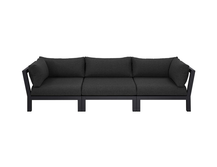 Newport Aluminium Outdoor Armless Sofa Set - 3PCS, Colour: Grey,