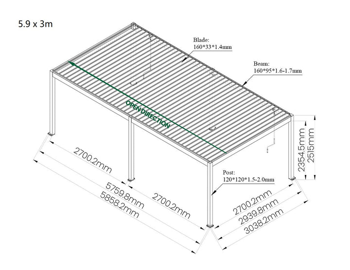 Atlantic Manual Freestanding Louvre Roof