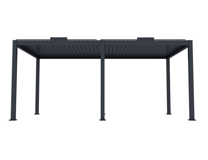 Draft Little Oneroa Motorised Freestanding Louvre Roof Aluminium Pergola, Size: 6 x 2m, Colour: Charcoal