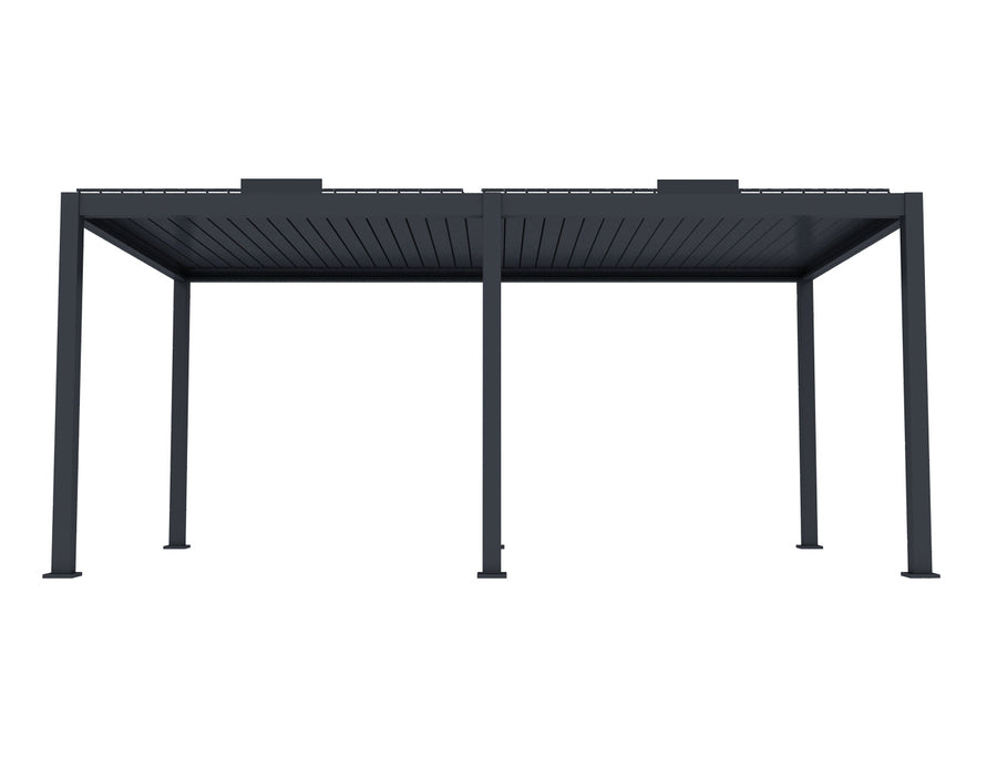 Little Oneroa Motorised Freestanding Louvre Roof Aluminium Pergola, Size: 6 x 2m, Colour: Charcoal