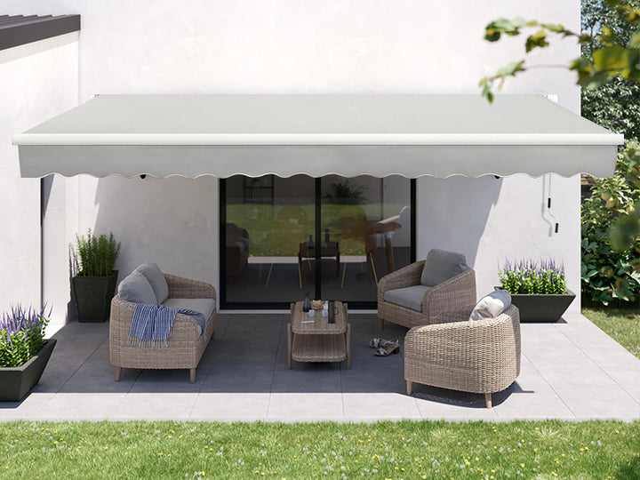 Manual Retractable Awning 3mx2.5m - Sunshade Shelter For Patio Deck