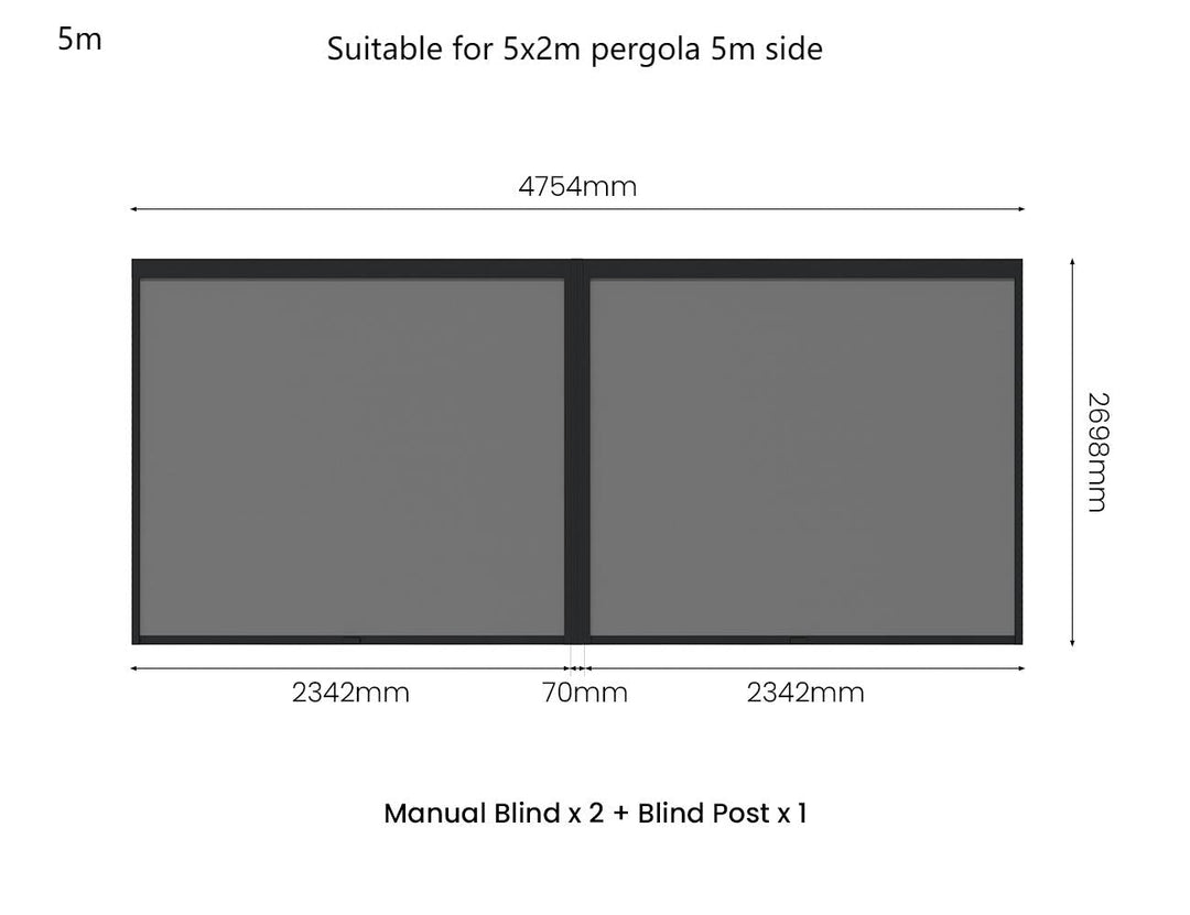 Retractable Shade Blind For Baltic Wall Mounted Pergola 2.0