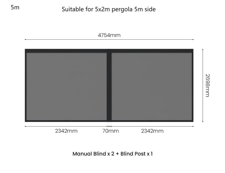 Retractable Shade Blind For Baltic Wall Mounted Pergola 2.0