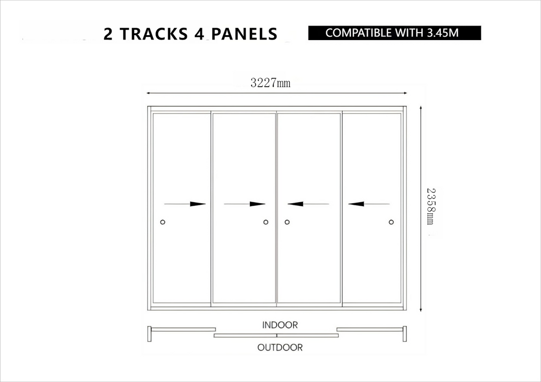 Baltic Freestanding Pergola Frame Glass Sliding Door