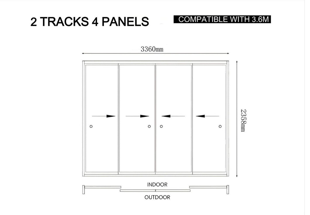 Baltic Freestanding Pergola Frame Glass Sliding Door