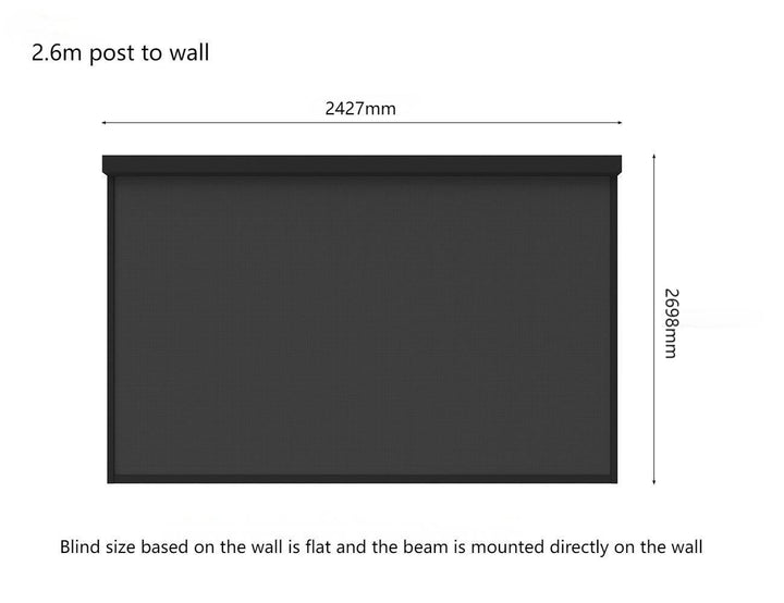 Retractable Shade Blind For Baltic Wall Mounted Pergola 2.0
