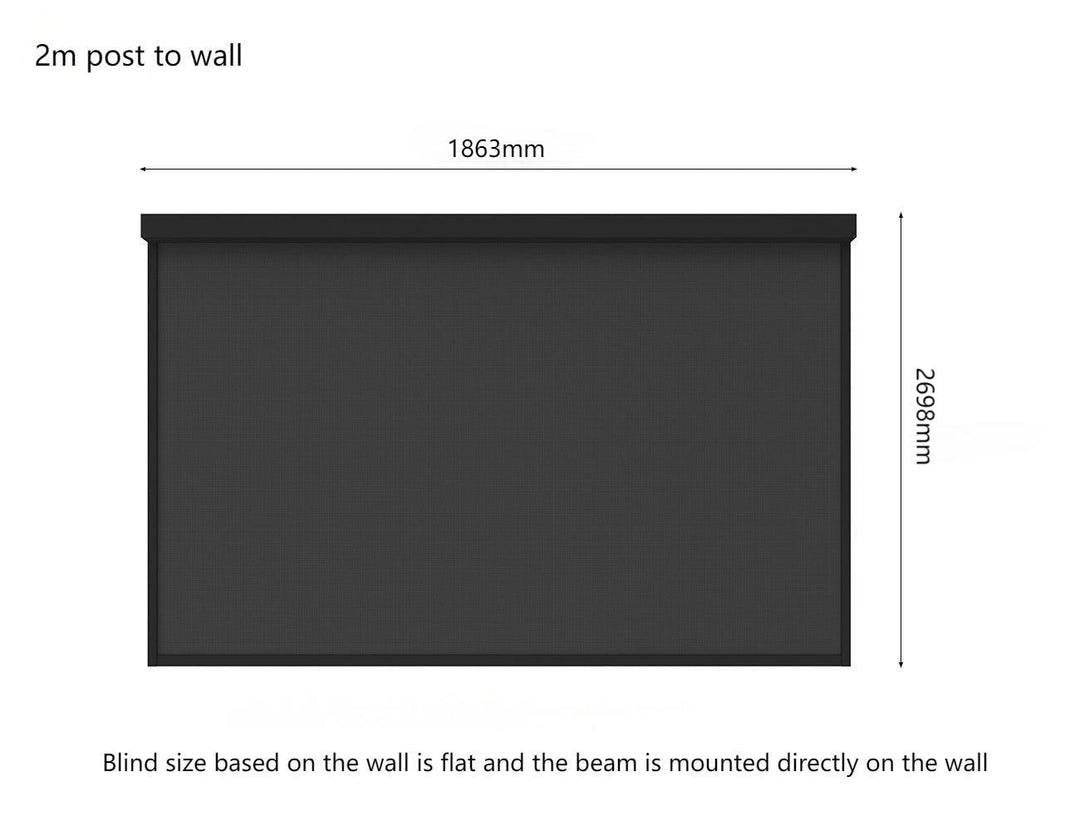 Retractable Shade Blind For Baltic Wall Mounted Pergola 2.0