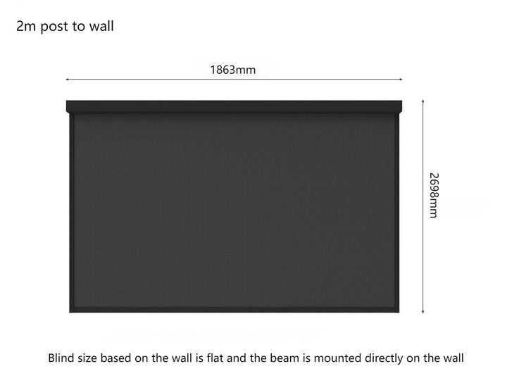 Retractable Shade Blind For Baltic Wall Mounted Pergola 2.0