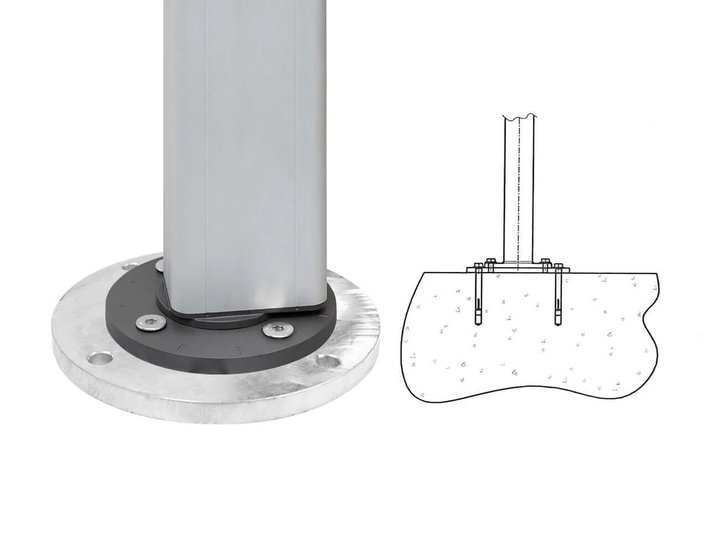 4M&3M Cantilever Umbrella Steel Base Plate