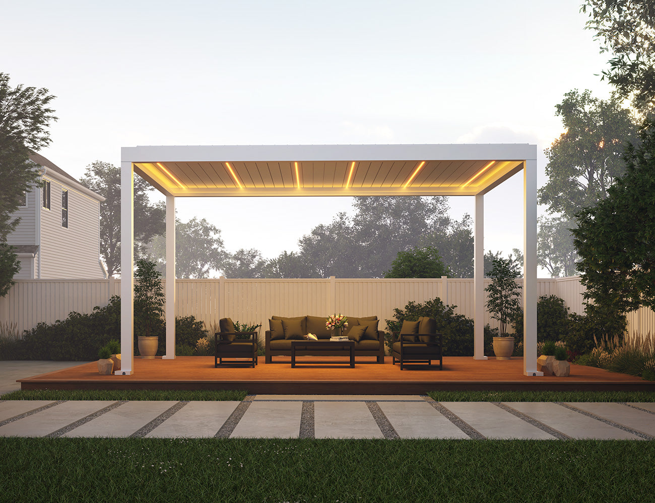 Pacific Motorised Freestanding Louvre Roof, Size: 4 x 4m, Colour: Black