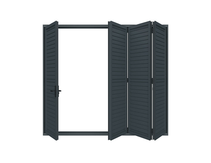 Caribbean Freestanding Pergola Bifold Shutter Wall, Size: 2.5m, Colour: Black