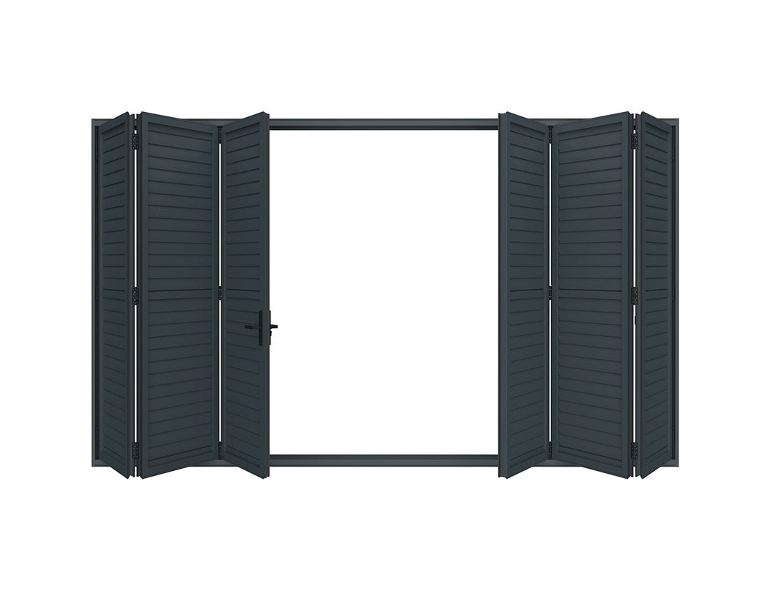 Caribbean Freestanding Pergola Bifold Shutter Wall, Size: 2.5m, Colour: Black