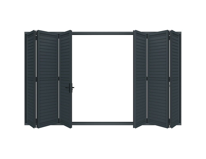 Caribbean Freestanding Pergola Bifold Shutter Wall, Size: 2.5m, Colour: Black