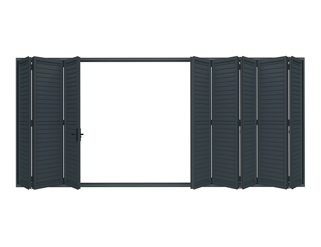 Caribbean Freestanding Pergola Bifold Shutter Wall, Size: 2.5m, Colour: Black