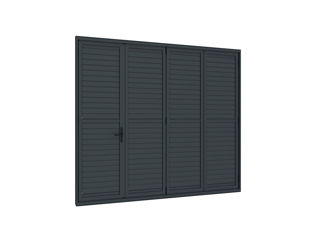 Caribbean Freestanding Pergola Bifold Shutter Wall, Size: 2.5m, Colour: Black