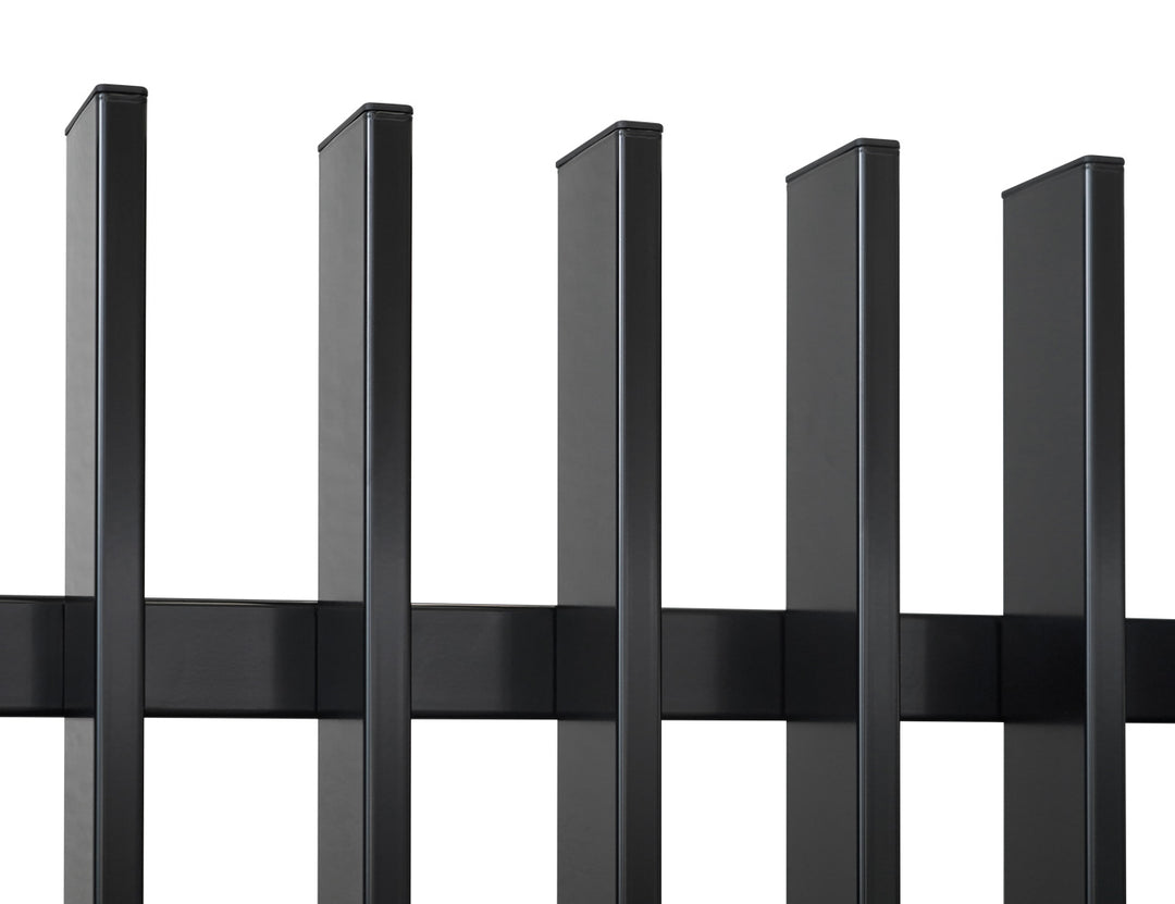 Aluminium Blade Fence Panel - Vertical(DIY), Size: 2.4 x 1.8m, Colour: Black