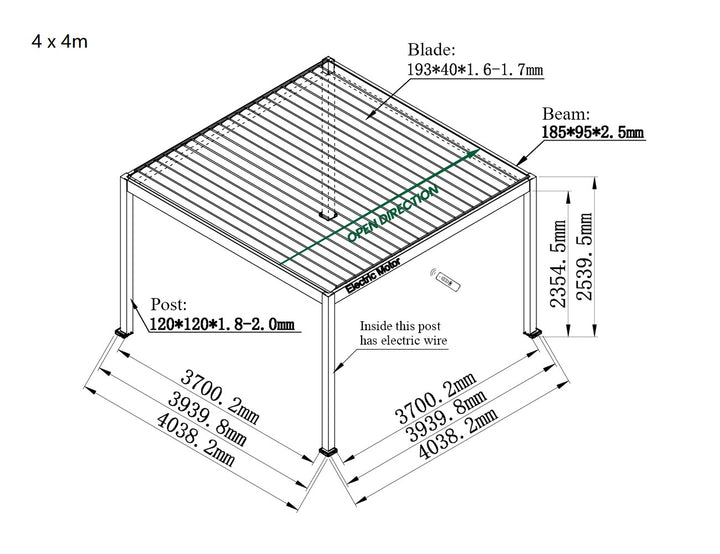 Caribbean Motorised Freestanding Louvre Roof Aluminium Pergola