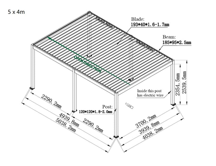 Caribbean Motorised Freestanding Louvre Roof Aluminium Pergola